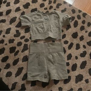 Grey Bo+Tee Two-Piece Lounge Set